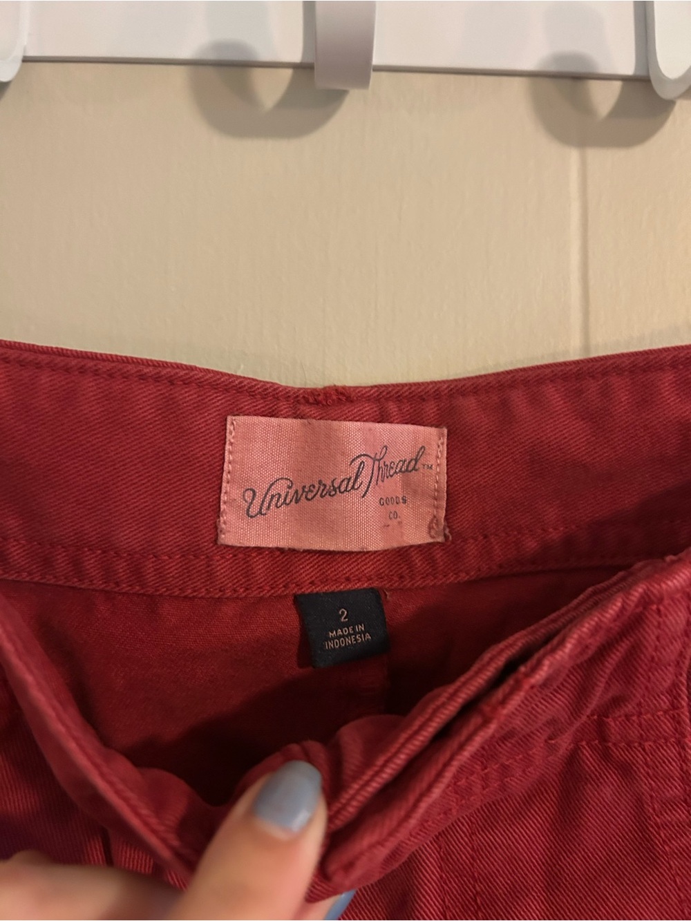 Universal Thread Size 2 Women's Red High-Rise Cotton Bermuda Shorts - Picture 6 of 7